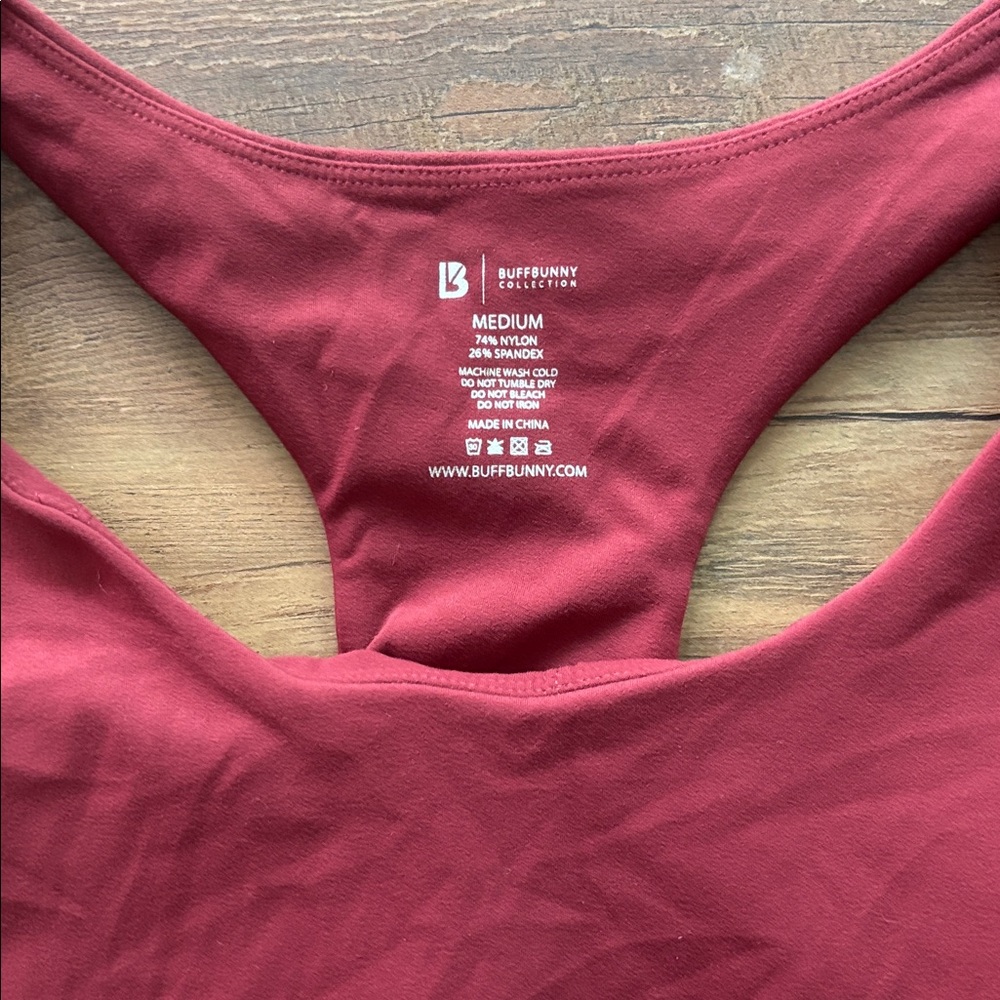 BuffBunny Burgundy Racerback Tank - Picture 2 of 3